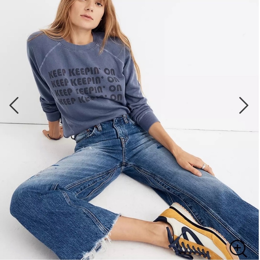 Madewell Rivet & Thread Wide Leg Crop Jean